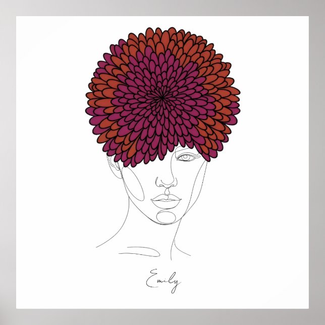 Personalized November Birth Flower Portrait Poster (Front)