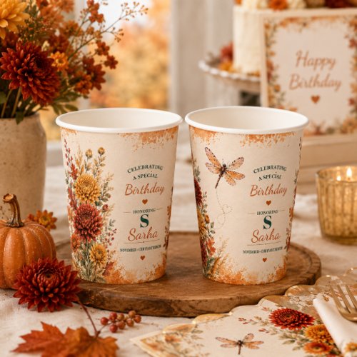 Personalized November Birthday Paper Cups