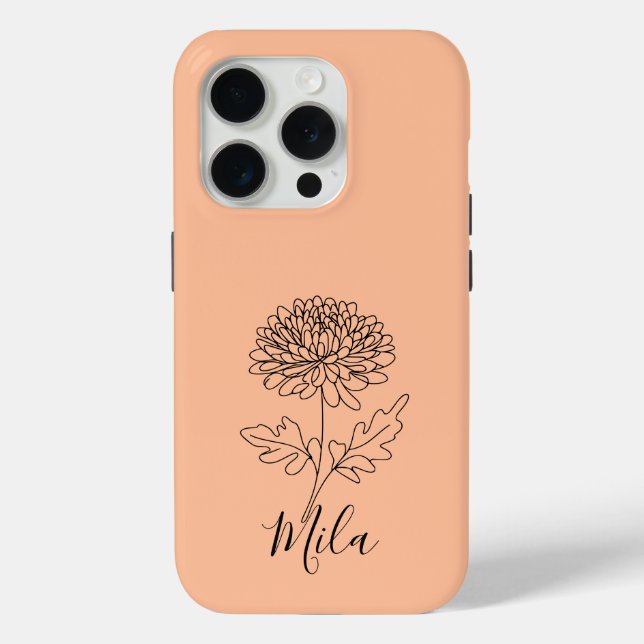 Personalized November Chrysanthemum Birth Flower  Case-Mate iPhone Case (Back)