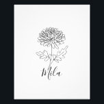 Personalized November Chrysanthemum Birth Flower  Photo Print<br><div class="desc">Personalized November Chrysanthemum Birth Flower Gift - Bridesmaid, Birthday & Mother's Day Gift for Her, Girlfriend Celebrate the special women in your life with this Personalized November Chrysanthemum Birth Flower Gift, perfect for birthdays, bridesmaid proposals, Mother’s Day, or as a romantic gift for your girlfriend. The chrysanthemum flower, symbolizing loyalty...</div>