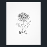 Personalized November Chrysanthemum Birth Flower  Photo Print<br><div class="desc">Personalized November Chrysanthemum Birth Flower Gift - Bridesmaid, Birthday & Mother's Day Gift for Her, Girlfriend Celebrate the special women in your life with this Personalized November Chrysanthemum Birth Flower Gift, perfect for birthdays, bridesmaid proposals, Mother’s Day, or as a romantic gift for your girlfriend. The chrysanthemum flower, symbolizing loyalty...</div>