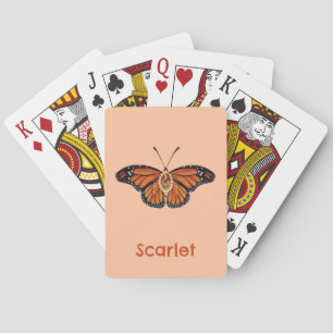 Personalized November Citrine Monarch Butterfly Poker Cards