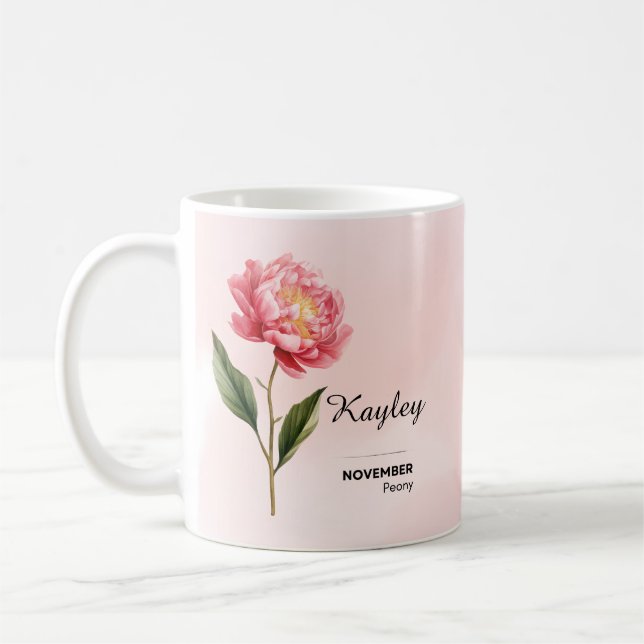 Personalized November Flower Mug (Left)
