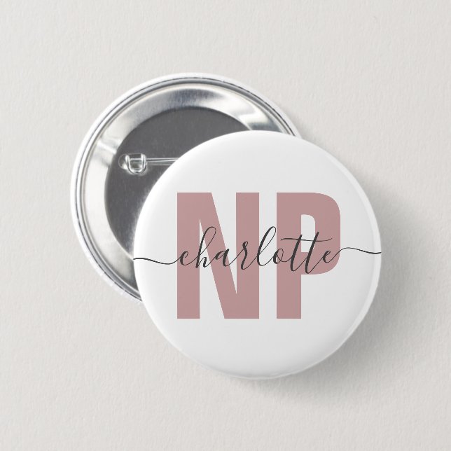 Personalized NP Nurse Practitioner Graduation Chic Button (Front & Back)