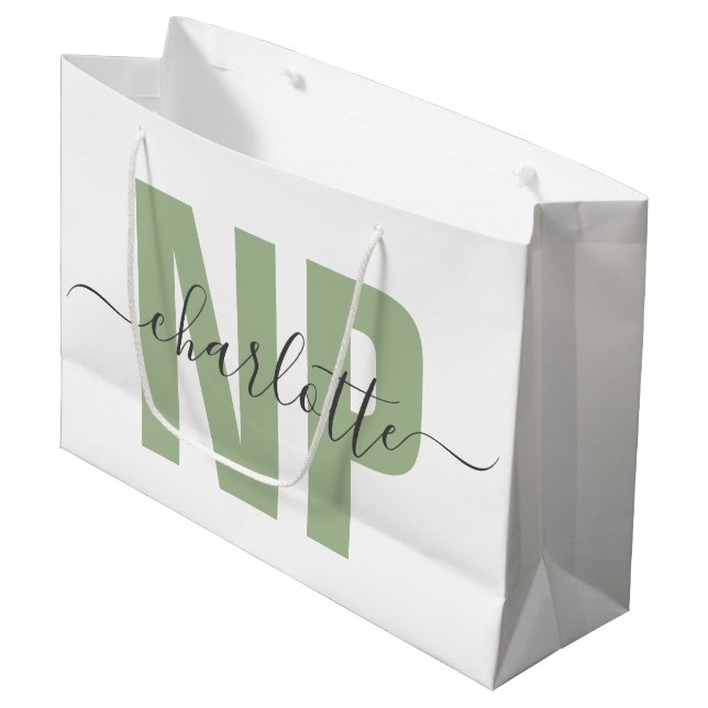 Personalized NP Nurse Practitioner Graduation Chic Large Gift Bag (Front Angled)