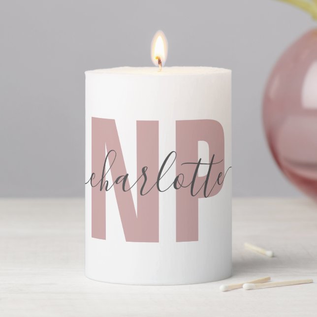 Personalized NP Nurse Practitioner Graduation Chic Pillar Candle (In Situ)