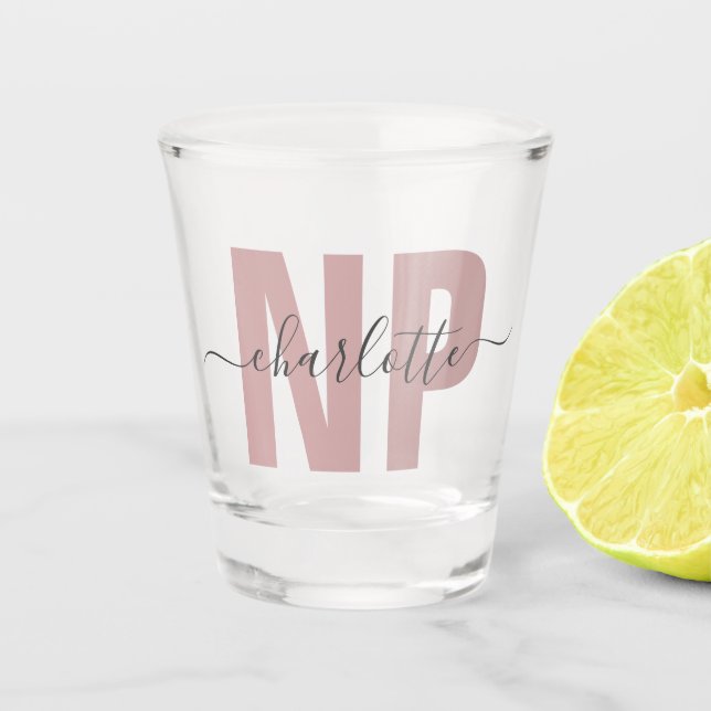 Personalized NP Nurse Practitioner Graduation Chic Shot Glass (Front)