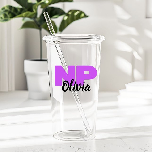 Personalized NP Nurse Practitioner Graduation Gift Acrylic Tumbler (Creator Uploaded)