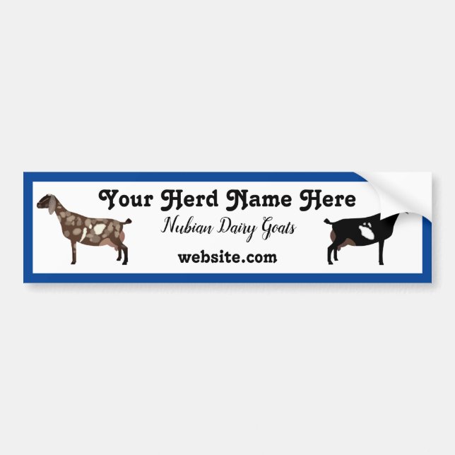 Personalized Nubian Dairy Goat Bumper Sticker (Front)