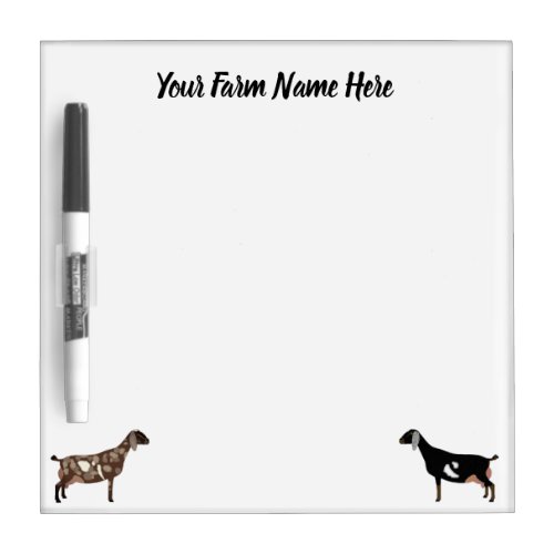 Personalized Nubian Dairy Goat Dry Erase Board