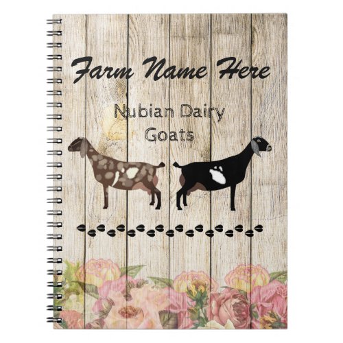 Personalized Nubian Dairy Goat Farm Notebook