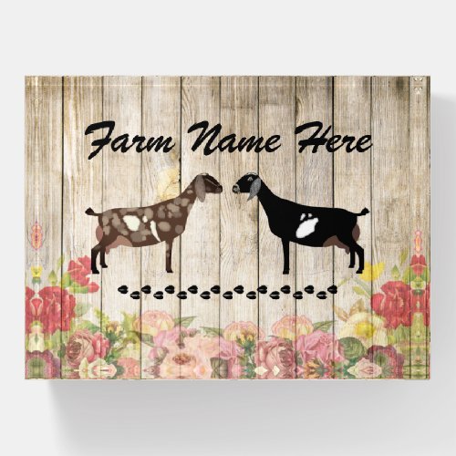 Personalized Nubian Dairy Goat Farm Paperweight