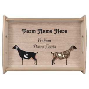 Personalized Nubian Dairy Goat Farm Serving Tray