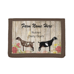 Personalized Nubian Dairy Goat Farm Trifold Wallet