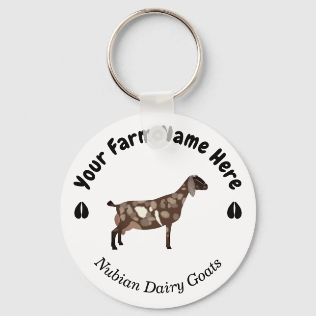 Personalized Nubian Dairy Goat Keychain (Front)