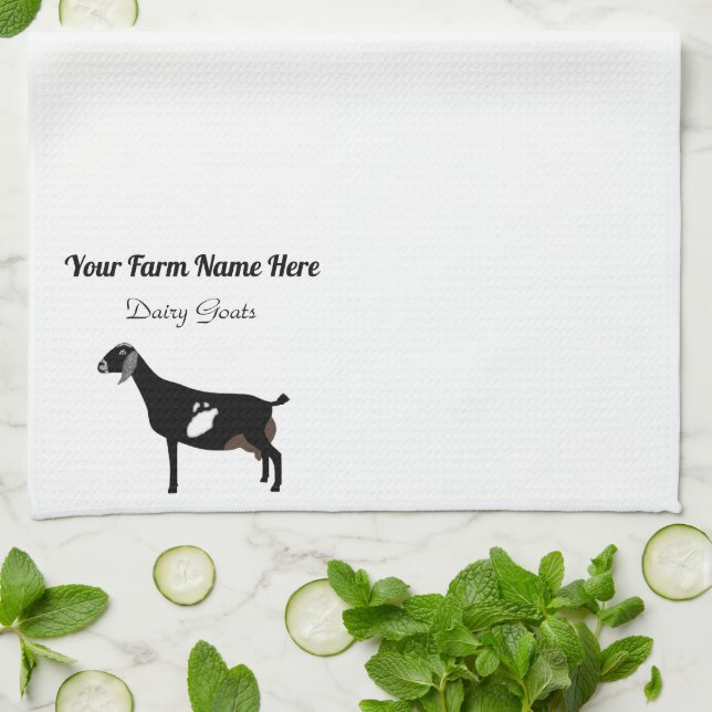 Personalized Nubian Dairy Goat Kitchen Towel (Folded)