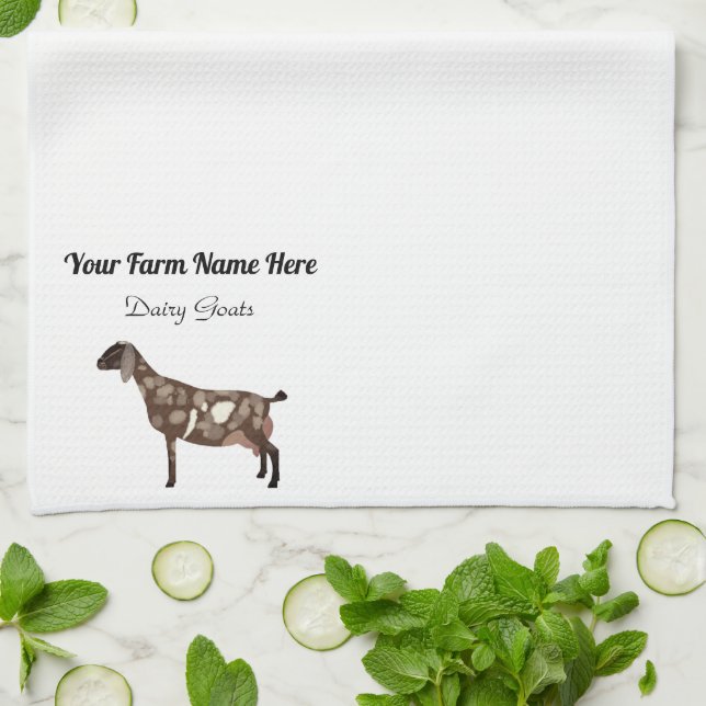 Personalized Nubian Dairy Goat Kitchen Towel (Folded)