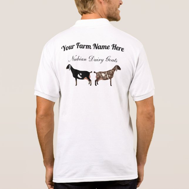 Personalized Nubian Dairy Goat Polo Shirt (Back)