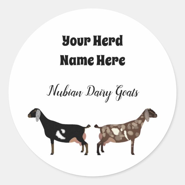 Personalized Nubian Dairy Goat Sticker (Front)