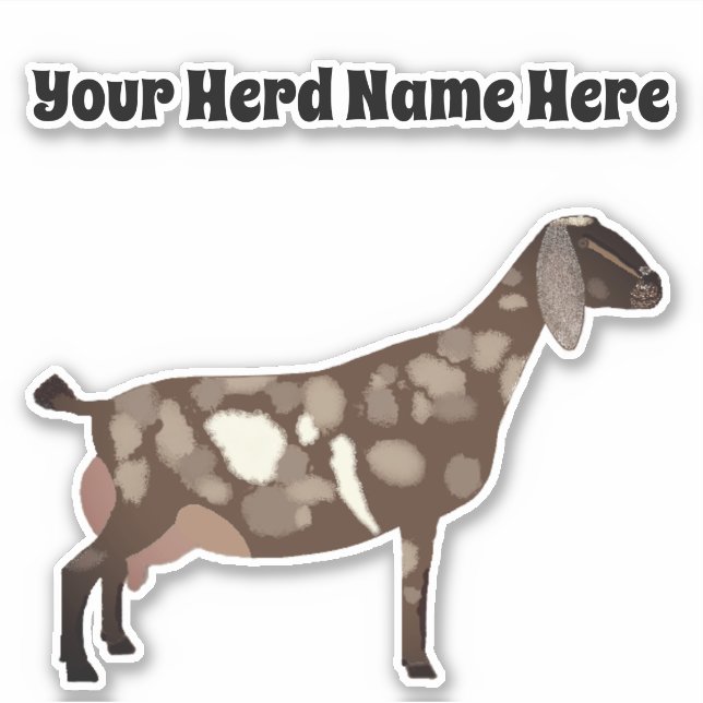 Personalized Nubian Dairy Goat Sticker (Front)