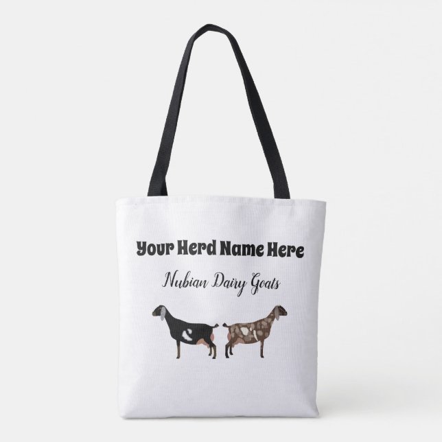 Personalized Nubian Dairy Goat Tote Bag (Back)