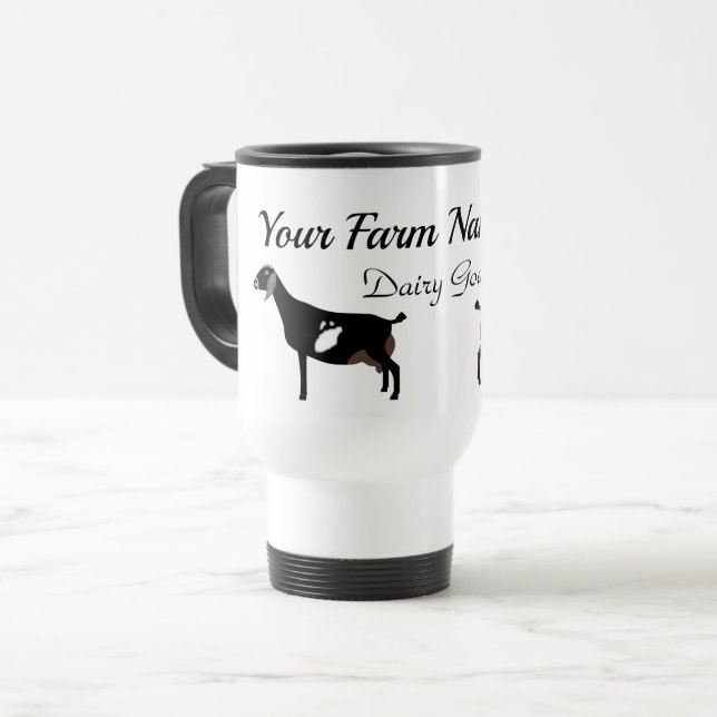 Personalized Nubian Dairy Goat Travel Mug (Front Left)