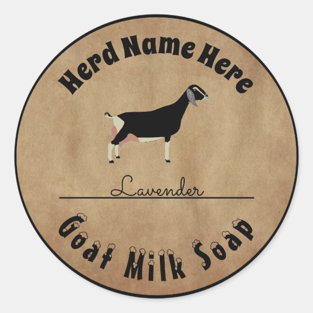 Personalized Nubian Goat Milk Soap Classic Round Sticker (Front)
