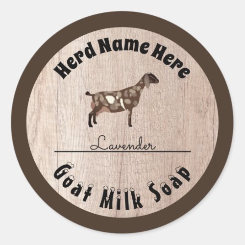 Personalized Nubian Goat Milk Soap Classic Round Sticker