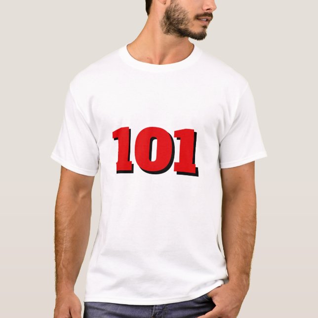 Personalized number 101 in red T-Shirt (Front)