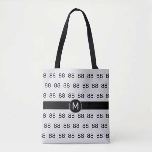 Personalized Number 88 on Silver Tote Bag