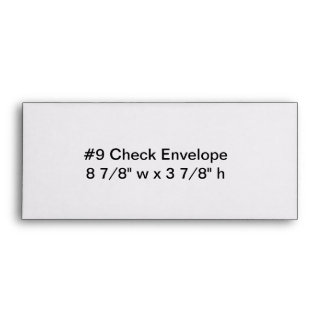Personalized Number 9 Check Envelope