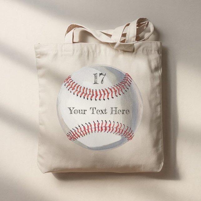 Personalized Number and Name Baseball back & front Tote Bag (Creator Uploaded)