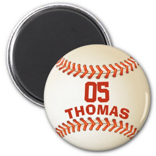 Personalized Number and Name Baseball Magnet