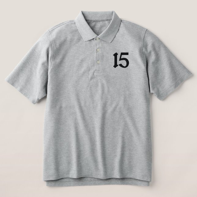 Personalized Number Embroidered Polo Shirt (Design Front)