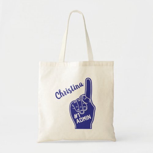 Personalized Number One Admin Foam Finger Tote Bag