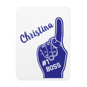 Personalized Number One Boss Foam Finger Magnet