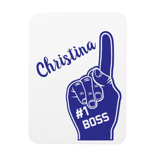 Personalized Number One Boss Foam Finger Magnet (Vertical)
