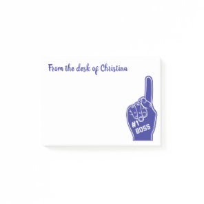 Personalized Number One Boss Foam Finger Post-it Notes