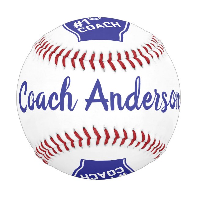 Personalized Number One Coach Baseball (Front)