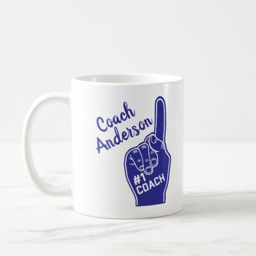 Personalized Number One Coach Foam Finger Coffee Mug