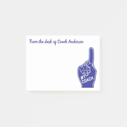 Personalized Number One Coach Foam Finger Post_it Notes