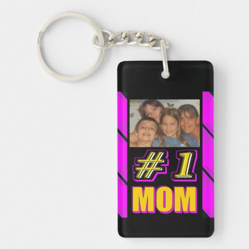 Personalized Number One Mom Keychain