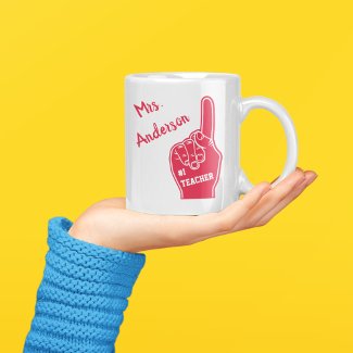 Personalized Number One Teacher Foam Finger