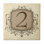 Personalized Number Tiles, Beige Chandelier Style Ceramic Tile