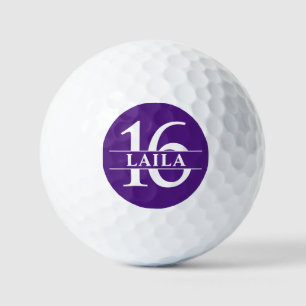 Personalized Numbers Golf Ball - Purple