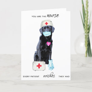 Personalized Nurse Appreciation Cute Dog Nursing Letterpress Thank You Card