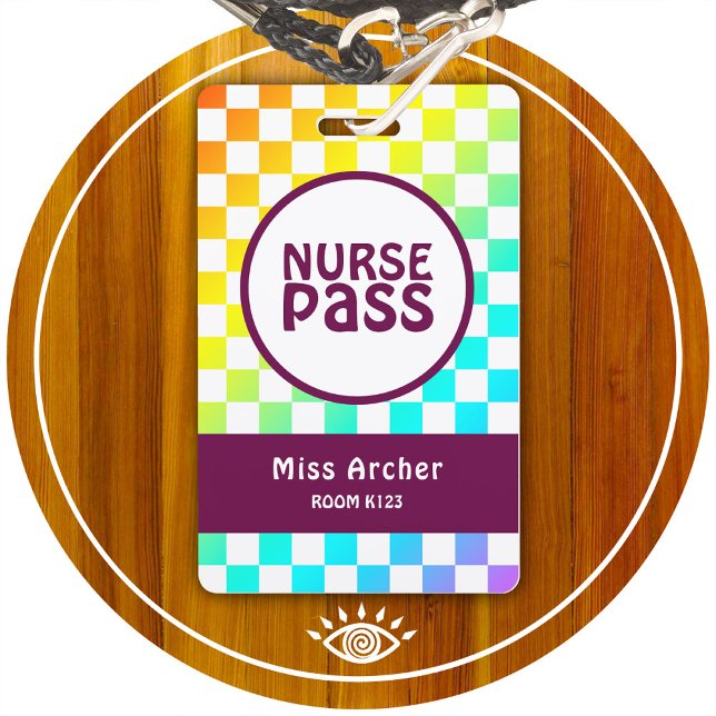 Personalized Nurse Bathroom Pass Teachers Card Badge (Creator Uploaded)