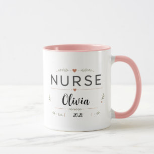 Personalized Nurse Birth Flower Coffee Mug