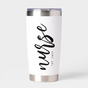 Personalized Nurse Brush Typography RN Graduation Insulated Tumbler