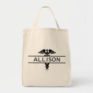 Personalized Nurse Caduceus Medical Tote Bag